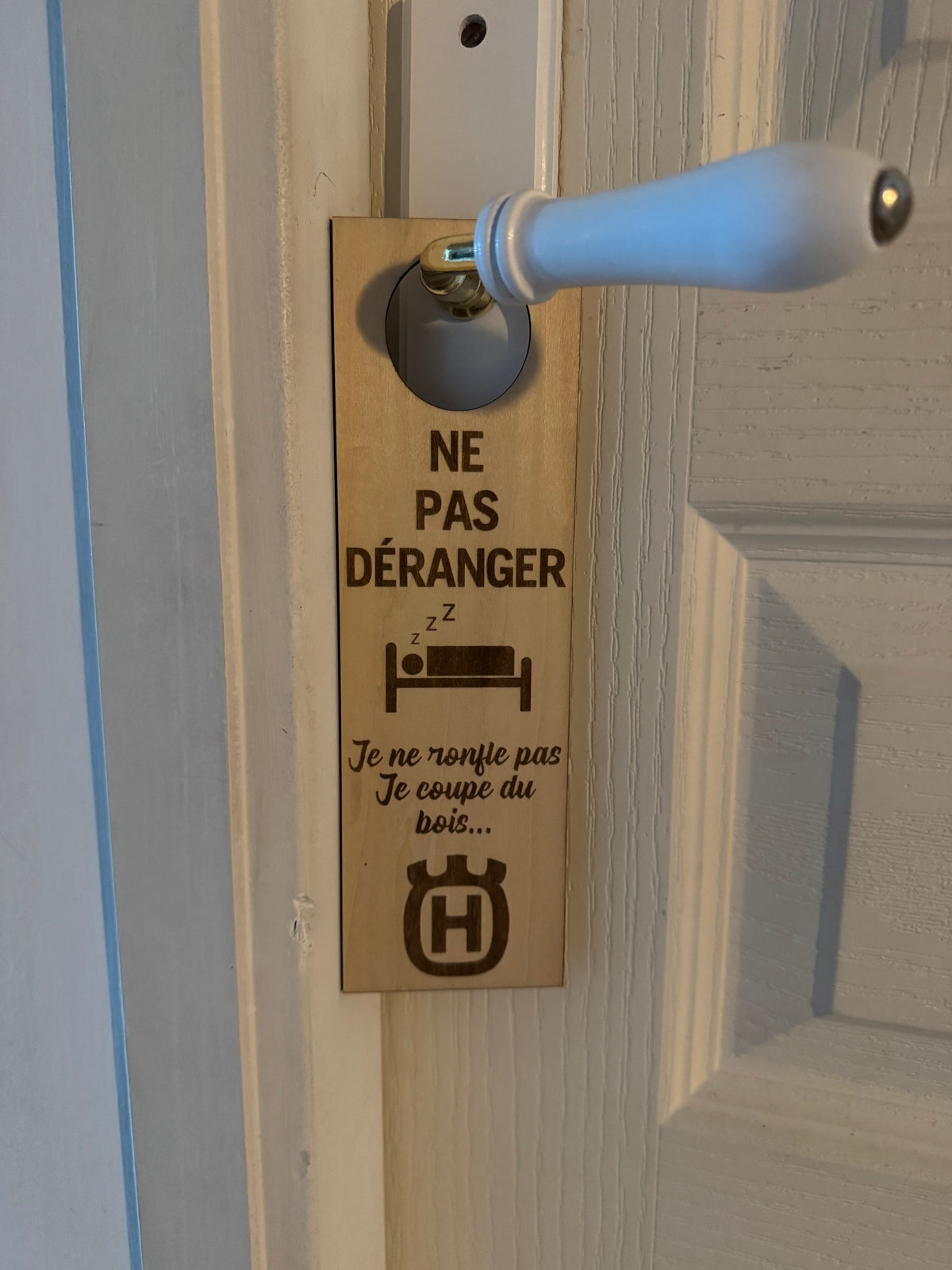 Accroche porte bois Ne pas déranger Husqvarna