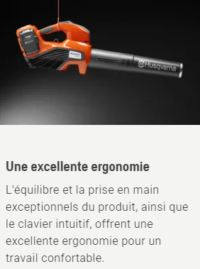 Souffleur à batterie Husqvarna 230iB pack avec batterie BLi20 + chargeur QC80