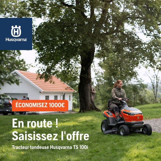 Tracteur tondeuse Husqvarna TS100i - éjection latérale - coupe 95cm - électrique Li-Ion 48V 2kW / 40Ah
