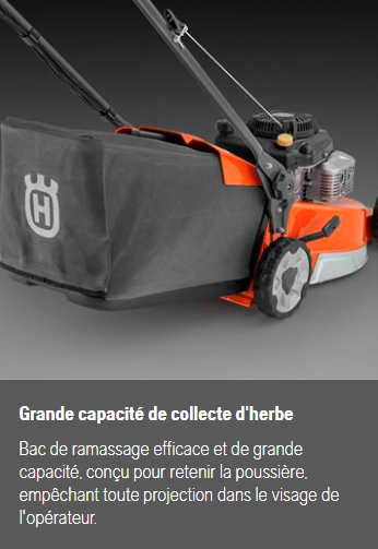 Tondeuse Husqvarna LC551VBP - 179cm3 - tractée - carter alu 51cm - ramassage - débrayage lame