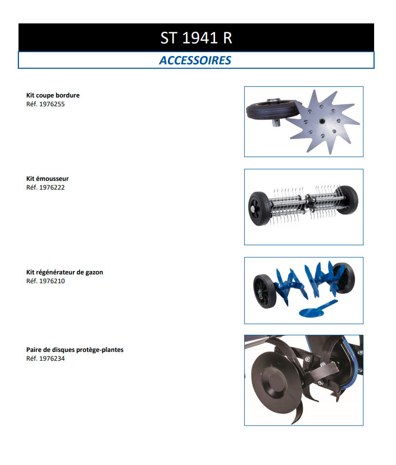 Motobineuse Staub ST 1941 R - 78,5cm3 - 1 vitesse avant / 1 vitesse arrière - 4 fraises - largeur de travail 50cm
