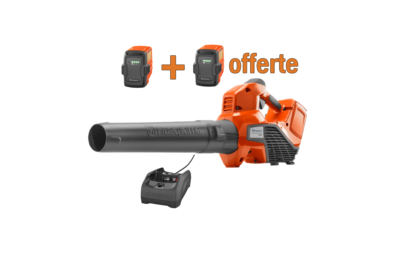 Souffleur à batterie Husqvarna 325iB pack avec batterie BLi30 + chargeur 40-C80 + 2ème batterie BLi30 offerte