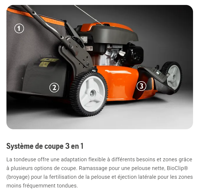 Tondeuse Husqvarna LC356V - 166cm3 - tractée - carter acier 56cm - ramassage/éjection latérale