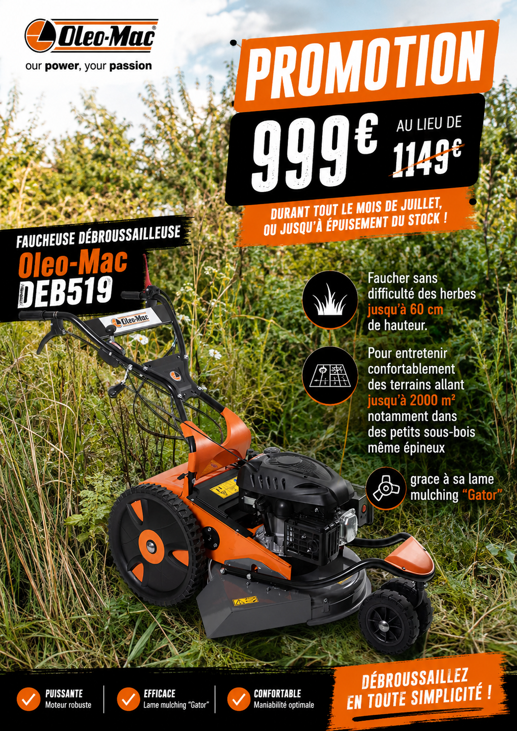 Faucheuse débroussailleuse Oleo Mac DEB519