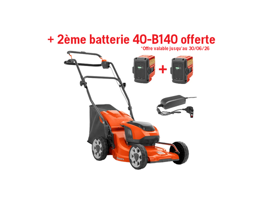 Tondeuse à batterie Husqvarna LC137i pack avec batterie 40-B140 + chargeur QC80