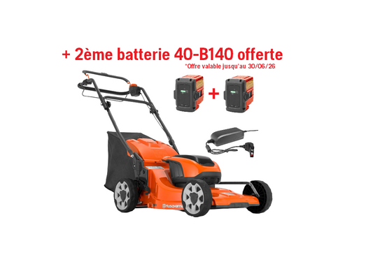 Tondeuse à batterie Husqvarna LC142is pack avec batterie BLi20 + chargeur QC80
