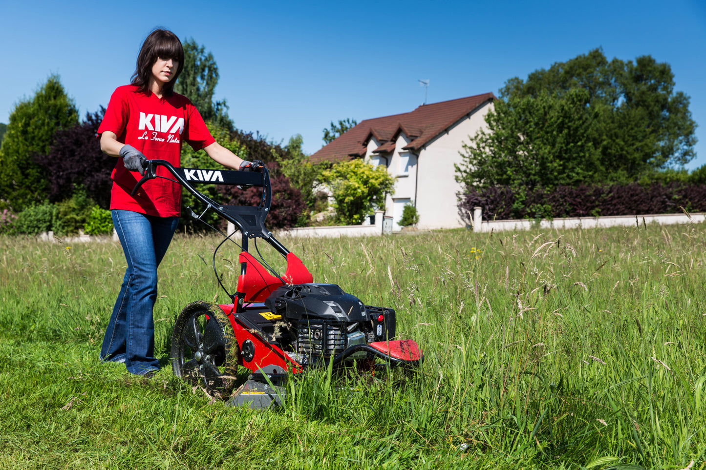 Tondeuse débroussailleuse Kiva Minimax + démarrage à batterie & 2 vitesses