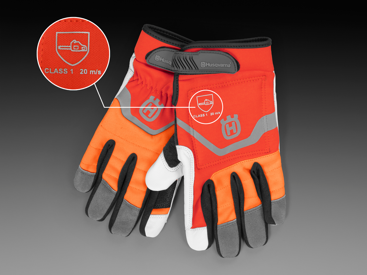 Gants Husqvarna Technical avec protection anti-coupure classe 1 (20m/s)