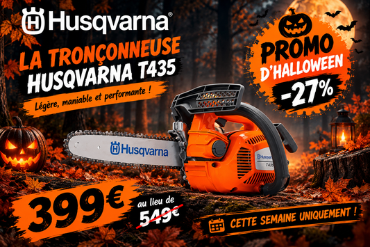 Tronçonneuse élagueuse Husqvarna T435 - 3/8 mini - 1,3mm - Guide 30cm - 35,2 cm3 - 3,4 kg
