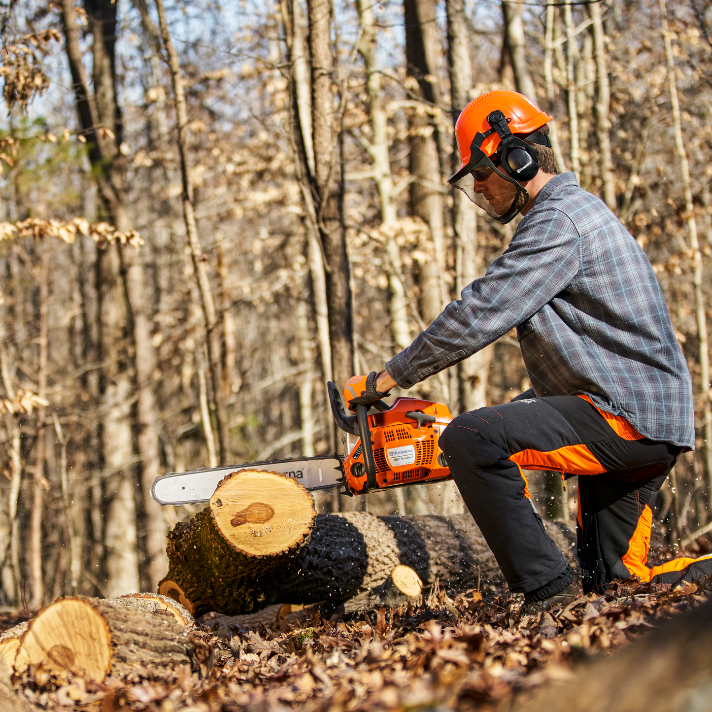 Tronçonneuse Husqvarna 445 Rancher - .325 - 1,5mm - Guide 45cm - 55 cm3 - 6 kg
