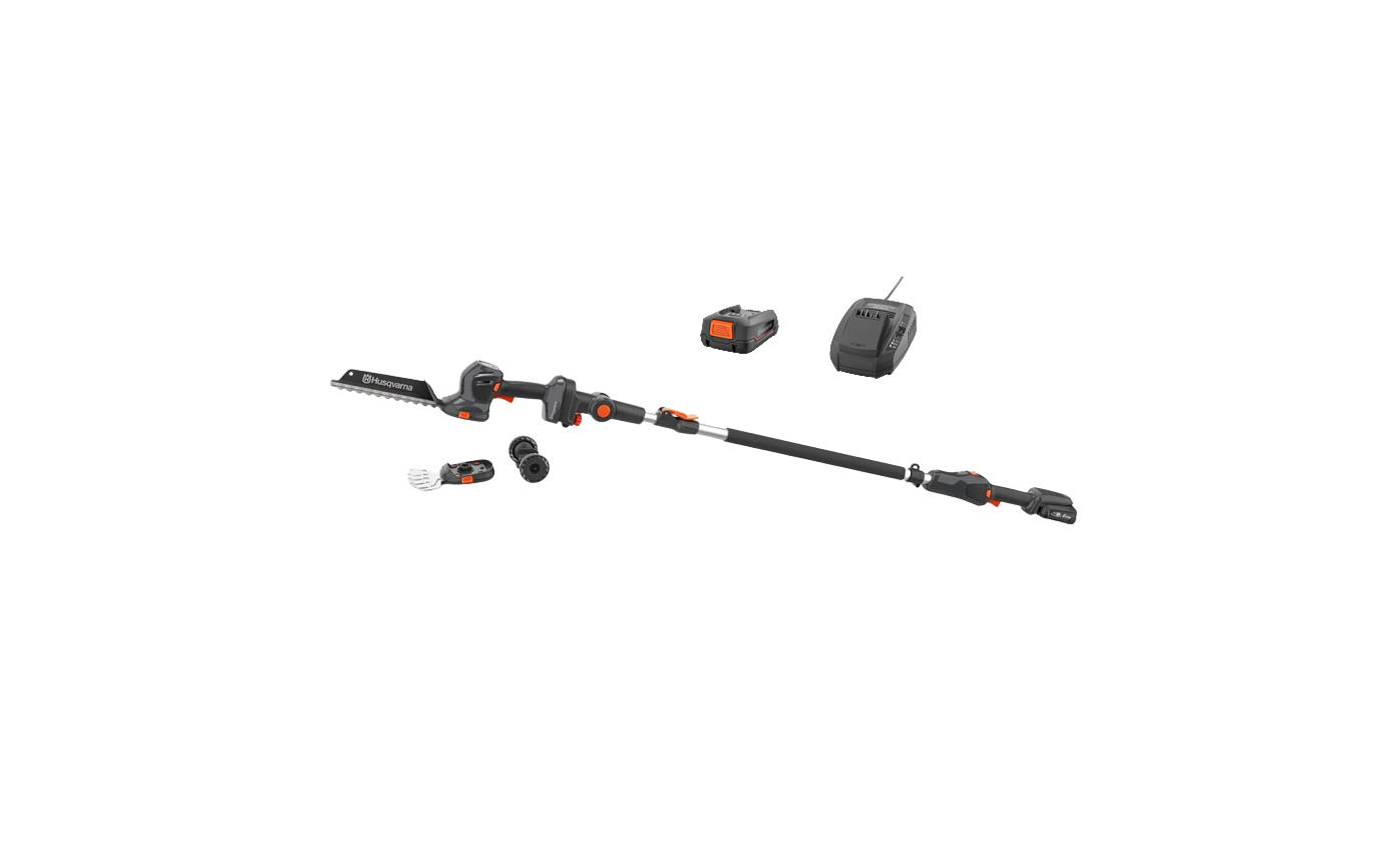Taille haies sur perche à batterie Husqvarna Aspire S20-P4A pack avec perche + batterie P4A 18-B36 + chargeur P4A 18-C50