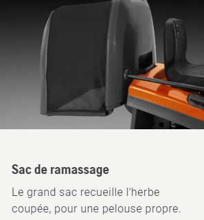 Tracteur tondeuse Husqvarna TC112 - ramassage - coupe 95cm - 413cm3