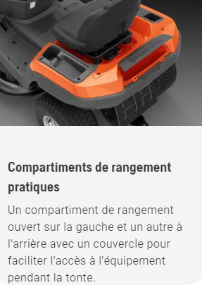 Tracteur tondeuse Husqvarna TS220T - éjection latérale - coupe 108cm - 708cm3
