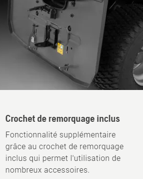 Tracteur tondeuse Husqvarna TC112 - ramassage - coupe 95cm - 413cm3