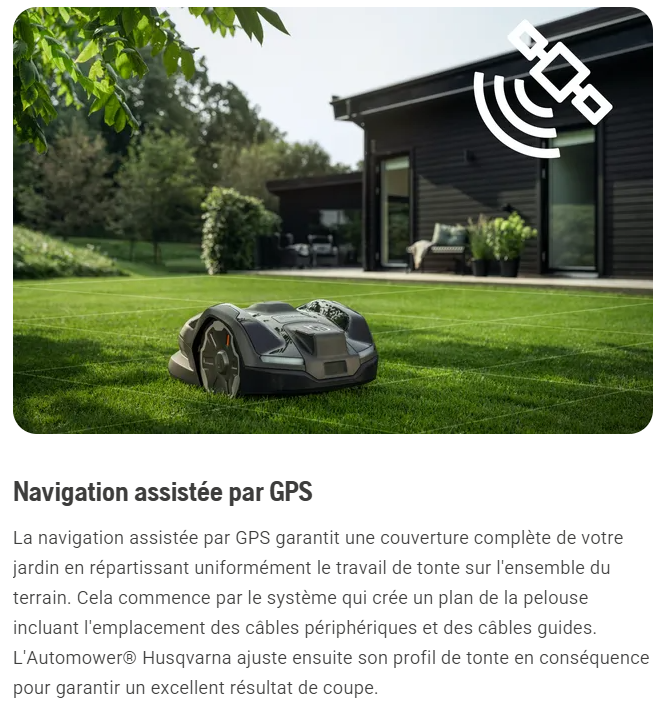 Robot tondeuse Husqvarna Automower 430V - Surface max 4800m² - Pente max 50%