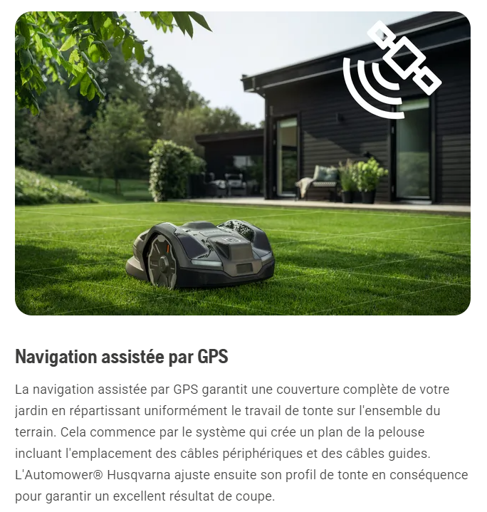 Robot tondeuse Husqvarna Automower 405VE NERA - Surface max 900m² - Pente max 30% (22°)
