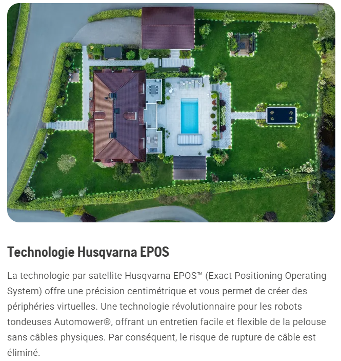 Robot tondeuse Husqvarna Automower 410VE NERA - Surface max 1500m² - Pente max 30% (22°)