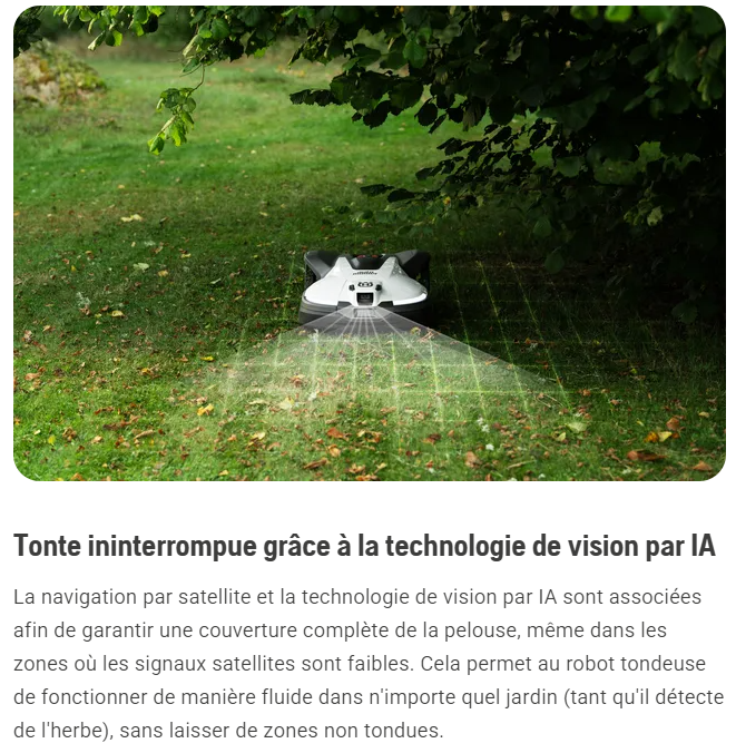 Robot tondeuse Husqvarna Automower 410VE NERA - Surface max 1500m² - Pente max 30% (22°)