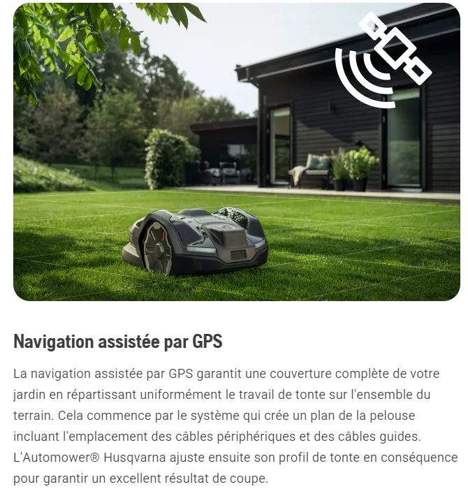 Robot tondeuse Husqvarna Automower 410VE NERA - Surface max 1500m² - Pente max 30% (22°)