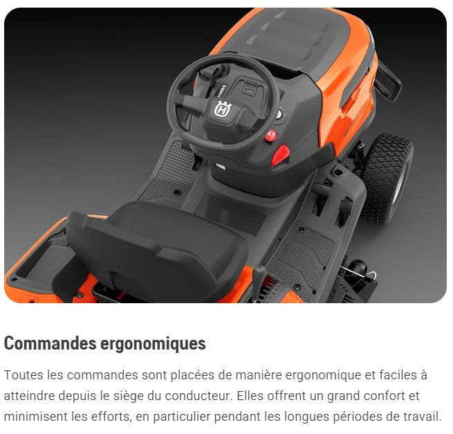 Tracteur tondeuse Husqvarna TC215T - ramassage - coupe 95cm - 586cm3