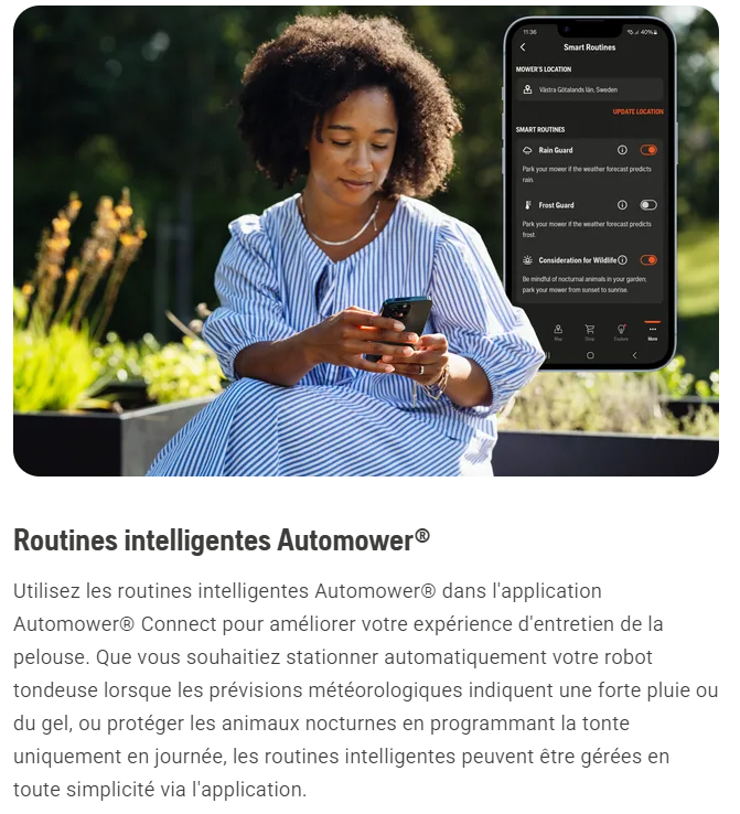 Robot tondeuse Husqvarna Automower 410VE NERA - Surface max 1500m² - Pente max 30% (22°)