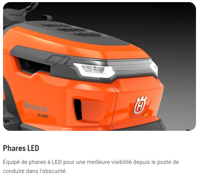 Tracteur tondeuse Husqvarna TC215T - ramassage - coupe 95cm - 586cm3