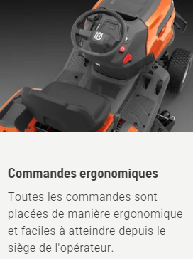 Tracteur tondeuse Husqvarna TS215T - éjection latérale - coupe 95cm - 586cm3