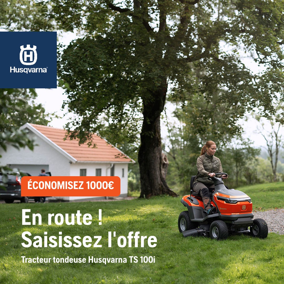 Tracteur tondeuse Husqvarna TS100i - éjection latérale - coupe 95cm - électrique Li-Ion 48V 2kW / 40Ah