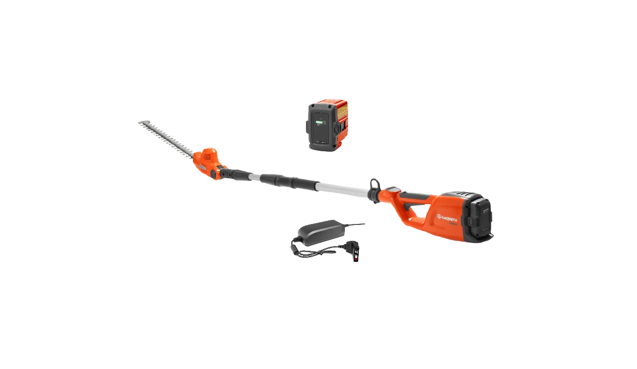 Taille-haies sur perche à batterie Husqvarna 120iTK4-H pack avec batterie BLi10 + chargeur QC80