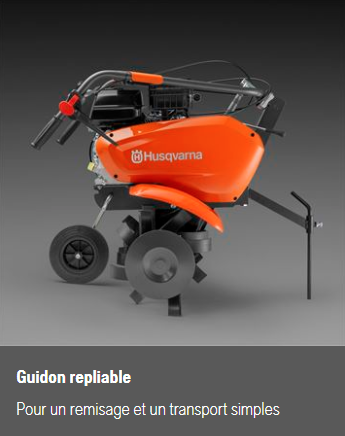 Motoculteur Husqvarna TF335 - 208cm3 - 2 vitesses avant/1 vitesse arrière - 6 fraises - largeur de travail 80 cm