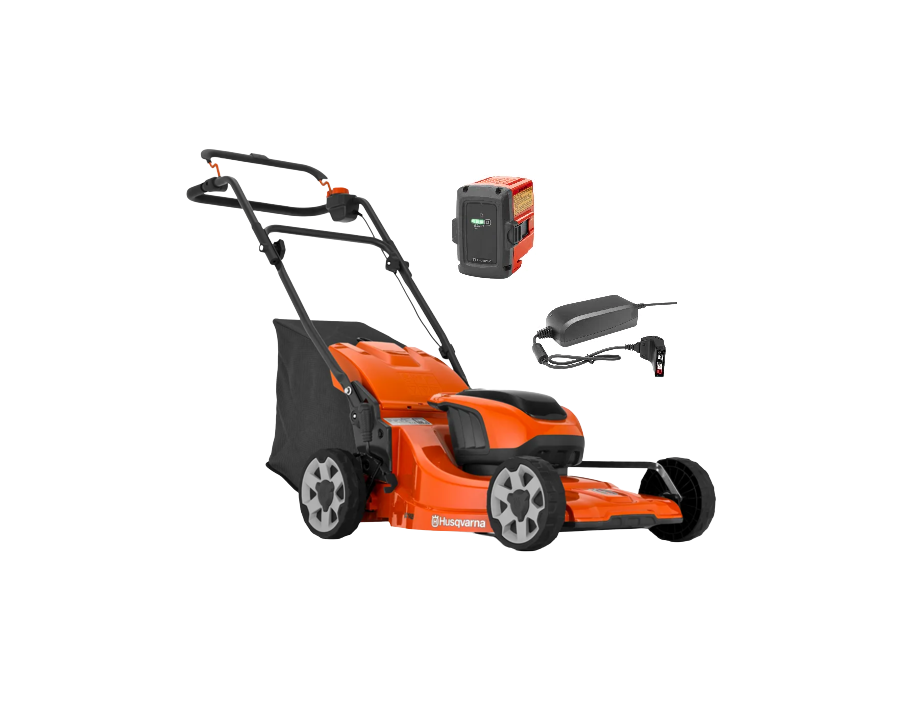 Tondeuse à batterie Husqvarna LC142i pack avec batterie BLi20 + chargeur QC80