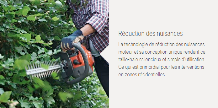 Taille haies Husqvarna 122HD60 – 21,7 cm3 – double lames 60cm – 4,9 kg