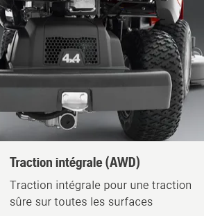 Rider à ramassage Husqvarna RC320Ts AWD - 4x4 - 656cm3 - carter 103cm - 3 lames