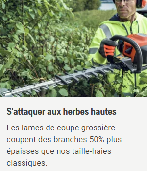 Promotion taille haies Husqvarna 522HDR75X - 21,7 cm3 - double lames 75cm - 5,2 kg