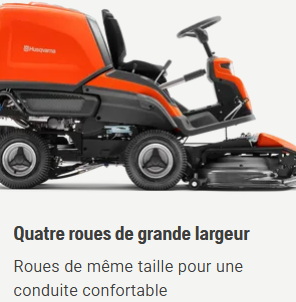 Rider à ramassage Husqvarna RC320Ts AWD - 4x4 - 656cm3 - carter 103cm - 3 lames