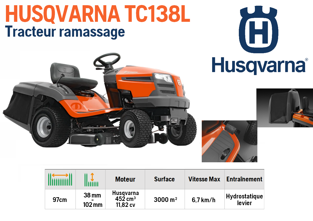 TS 138 L Tracteurs tondeuses HUSQVARNA