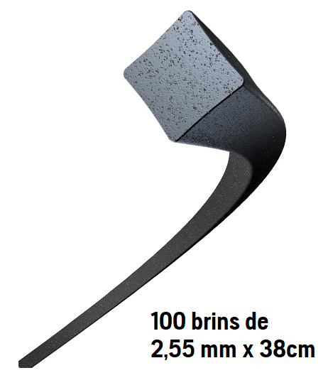 Pack de 100 brins de fil nylon carré 2,55 mm x 38 cm - Oregon 110979E